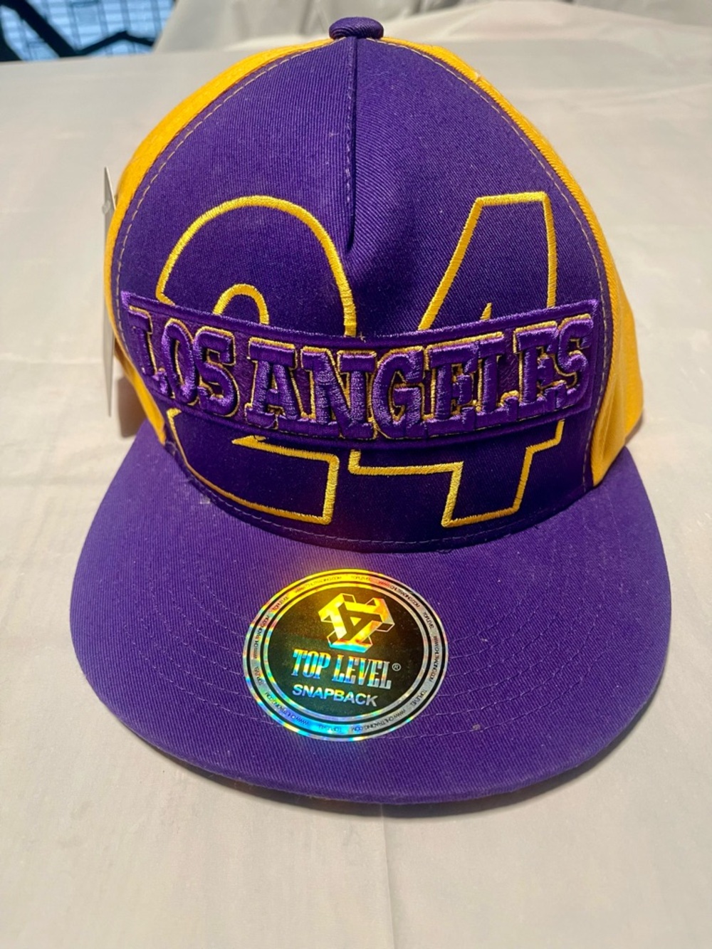 Los Angeles '24' men’s Snapback Hat - Purple & Yellow